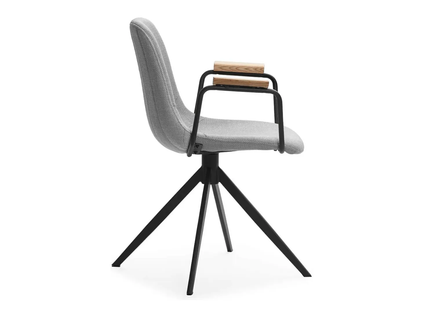 Pack de 2 sillones giratorias modelo Tajo con brazos tapizado textil gris claro, 81cm(alto