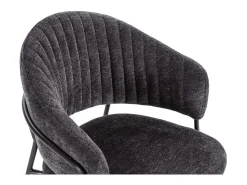 Pack de 2 sillones modelo Lidia tapizado textil gris oscuro, 81.5cm(alto) 54cm(ancho) 57cm
