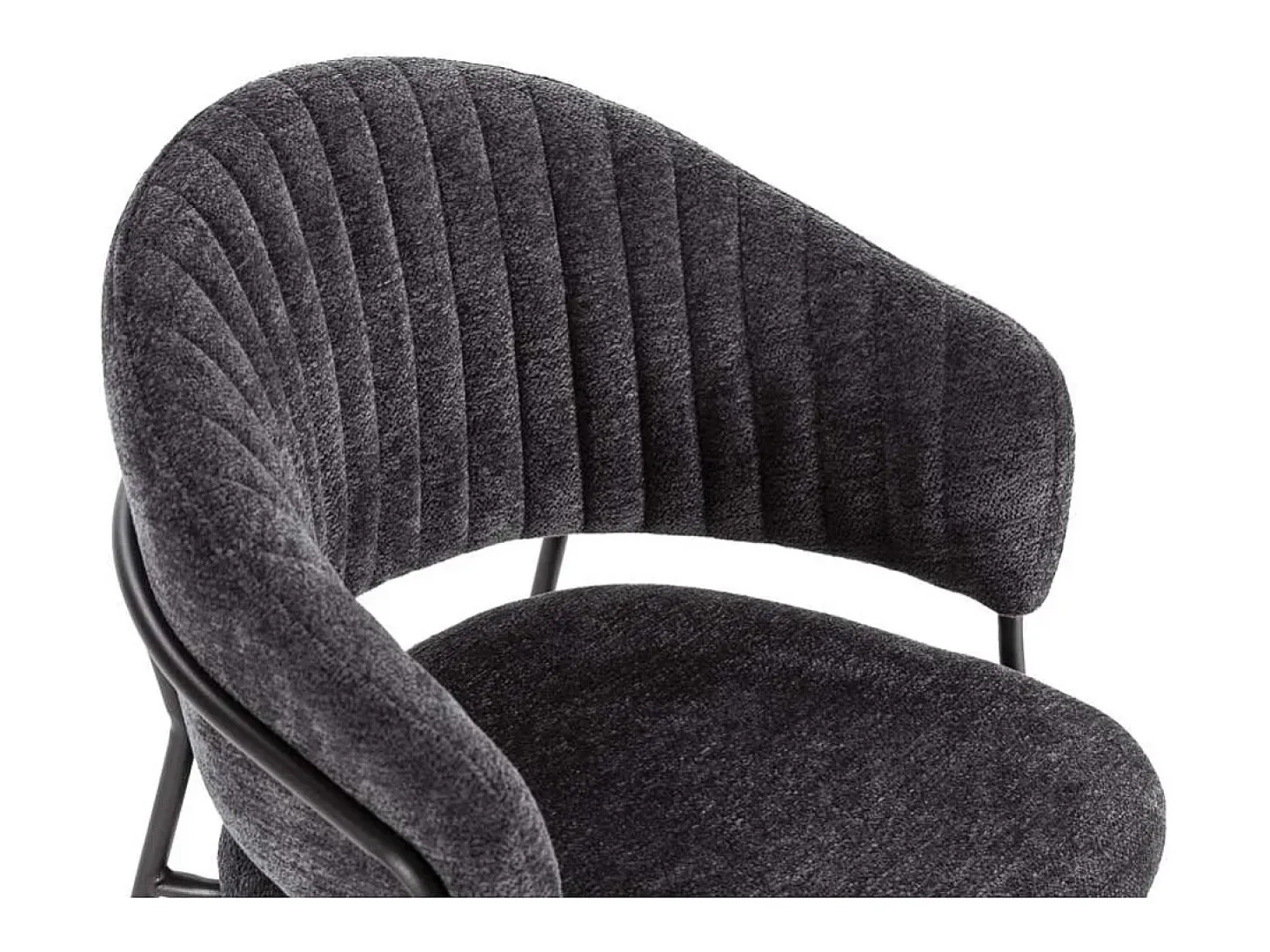 Pack de 2 sillones modelo Lidia tapizado textil gris oscuro, 81.5cm(alto) 54cm(ancho) 57cm