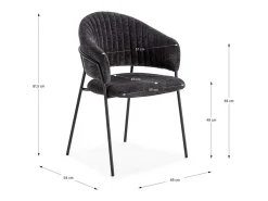 Pack de 2 sillones modelo Lidia tapizado textil gris oscuro, 81.5cm(alto) 54cm(ancho) 57cm