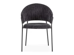 Pack de 2 sillones modelo Lidia tapizado textil gris oscuro, 81.5cm(alto) 54cm(ancho) 57cm