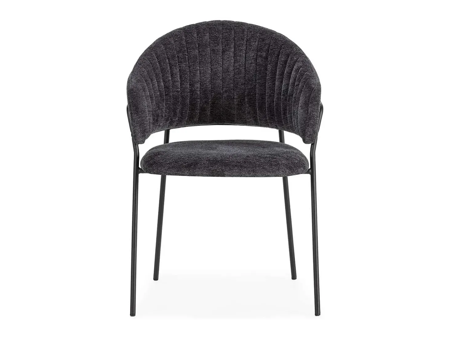 Pack de 2 sillones modelo Lidia tapizado textil gris oscuro, 81.5cm(alto) 54cm(ancho) 57cm
