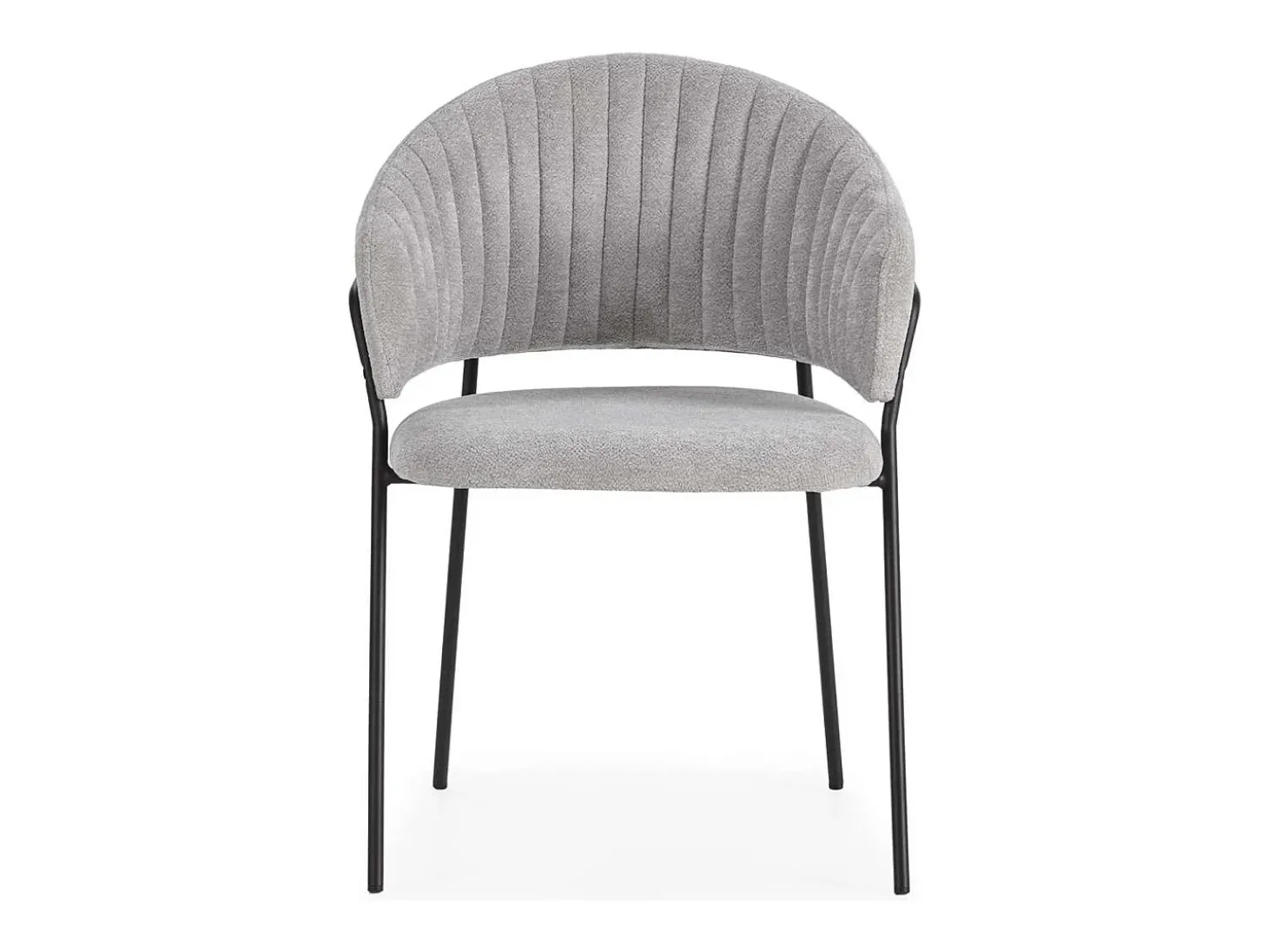 Pack de 2 sillones modelo Lidia tapizado textil gris claro, 81.5cm(alto) 54cm(ancho) 57cm(