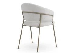Pack de 4 sillones tapizados en chenilla color crema