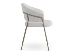Pack de 4 sillones tapizados en chenilla color crema