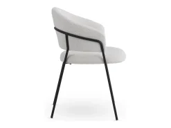 Pack de 4 sillones tapizados en chenilla color crema