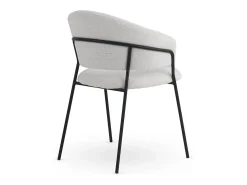 Pack de 4 sillones tapizados en chenilla color crema