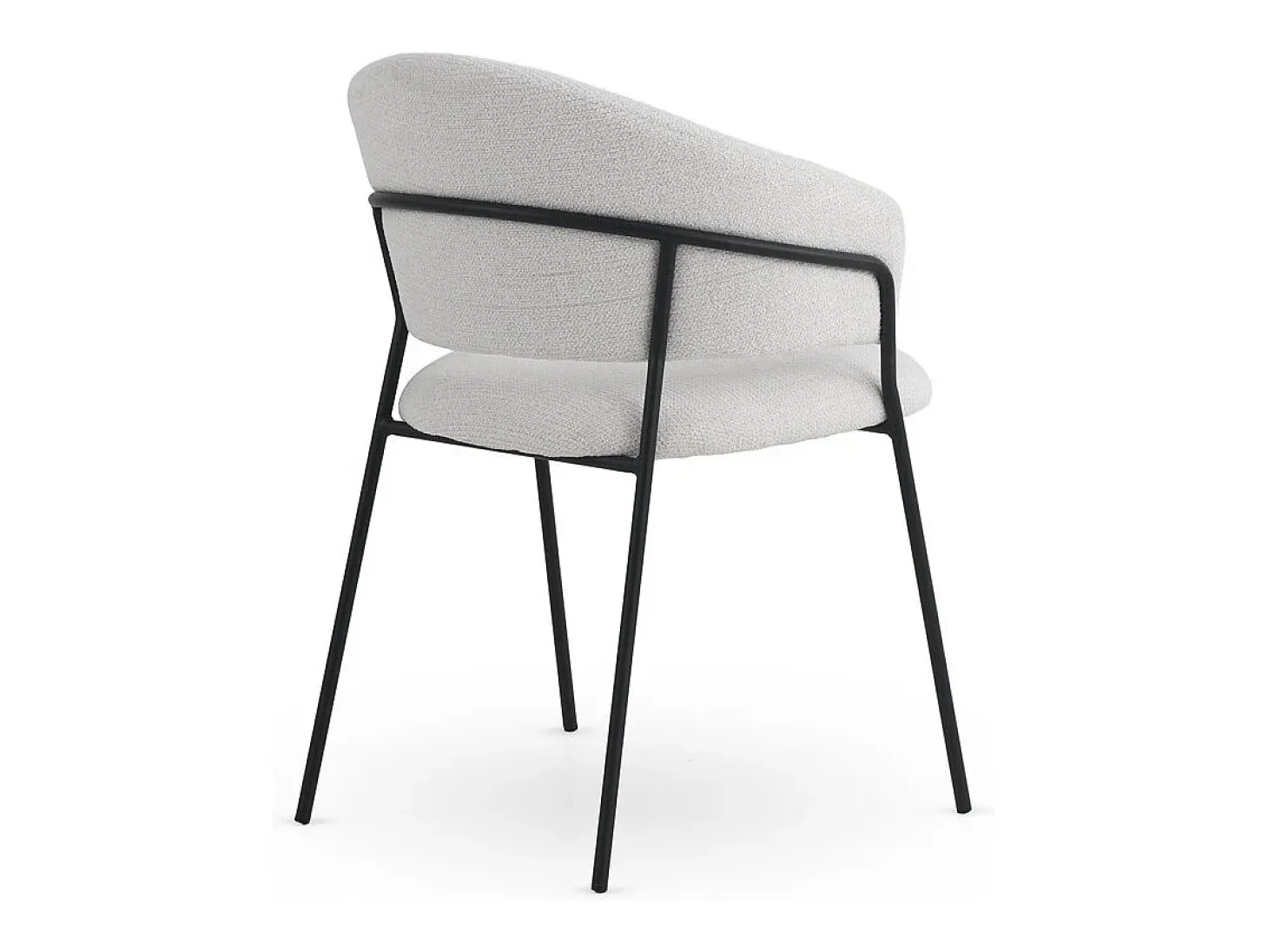 Pack de 4 sillones tapizados en chenilla color crema