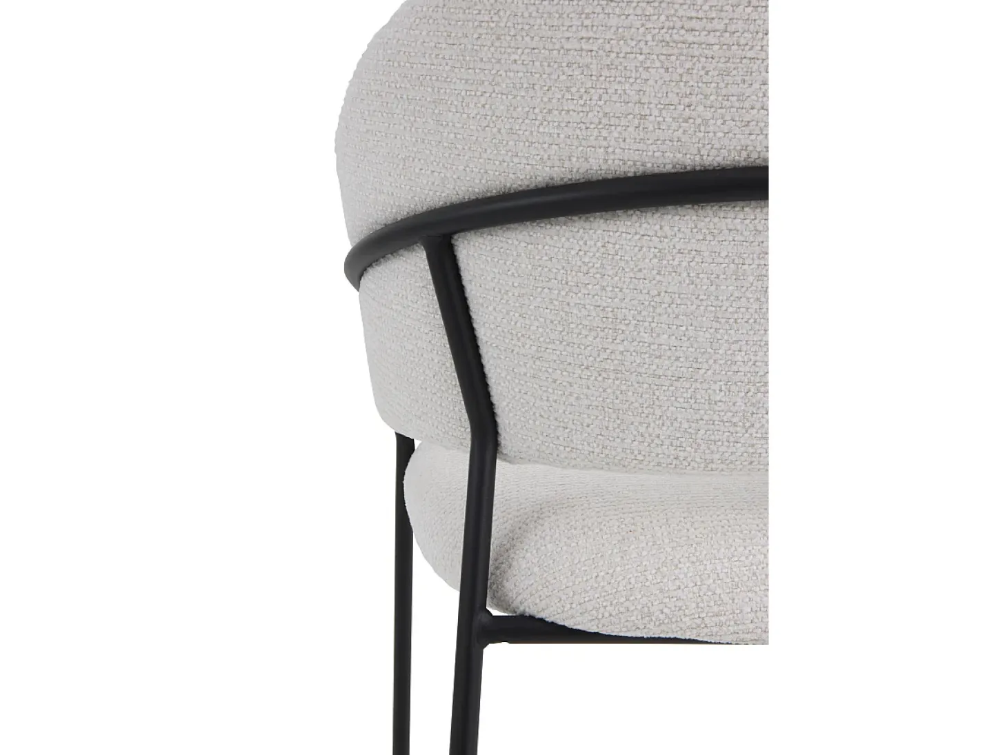 Pack de 4 sillones tapizados en chenilla color crema