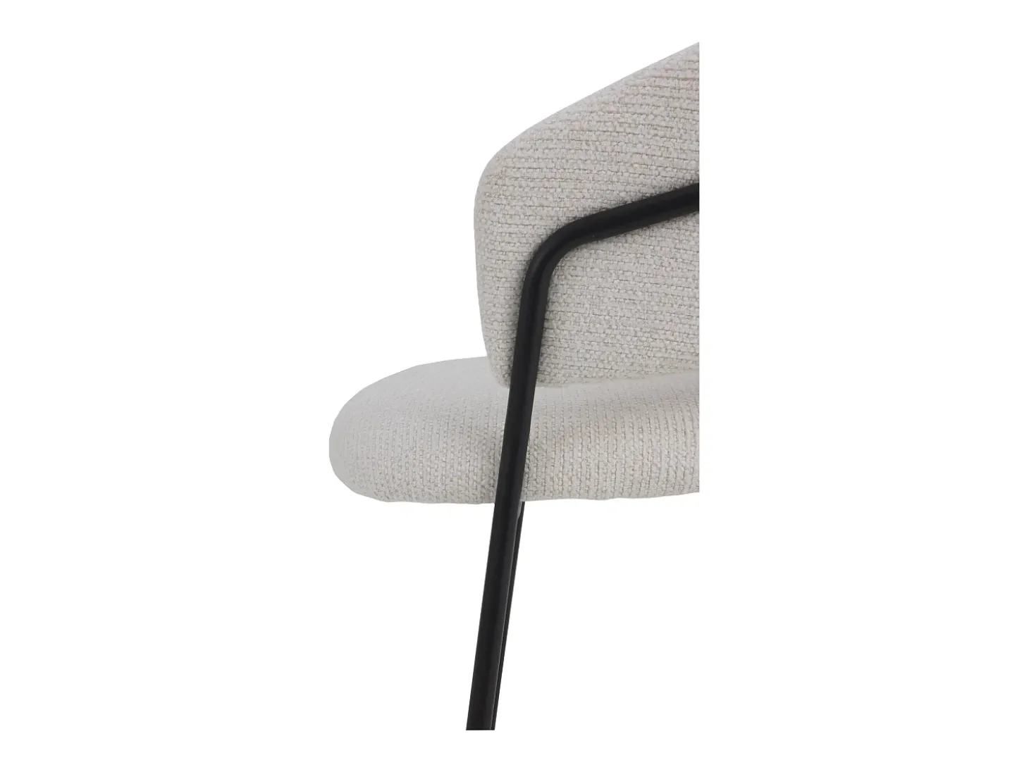 Pack de 4 sillones tapizados en chenilla color crema