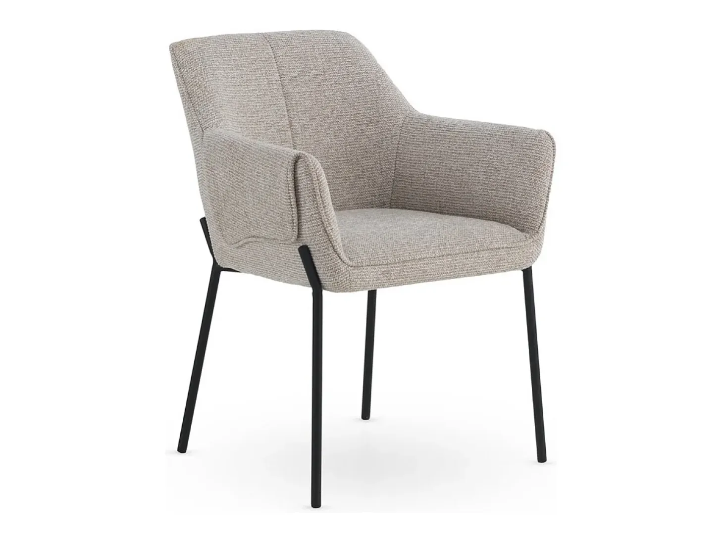 Pack de 4 sillones tapizados en chenilla color beige