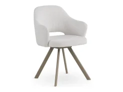 Pack de 4 sillones tapizados en chenilla color crema