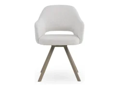 Pack de 4 sillones tapizados en chenilla color crema