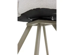 Pack de 4 sillones tapizados en chenilla color crema