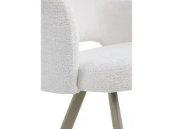 Pack de 4 sillones tapizados en chenilla color crema