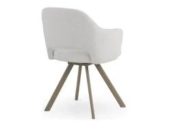 Pack de 4 sillones tapizados en chenilla color crema