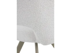 Pack de 4 sillones tapizados en chenilla color crema
