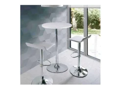 Pack de 2 taburetes alto en acabado blanco, 77-87 cm(alto)38 cm(ancho)32 cm(largo)