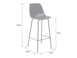 Pack de 2 taburetes de bar vintage marrón LUCIEN - Altura del asiento 75cm