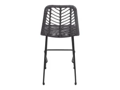 Pack de 2 taburetes de bar de ratán sintético negro OKA