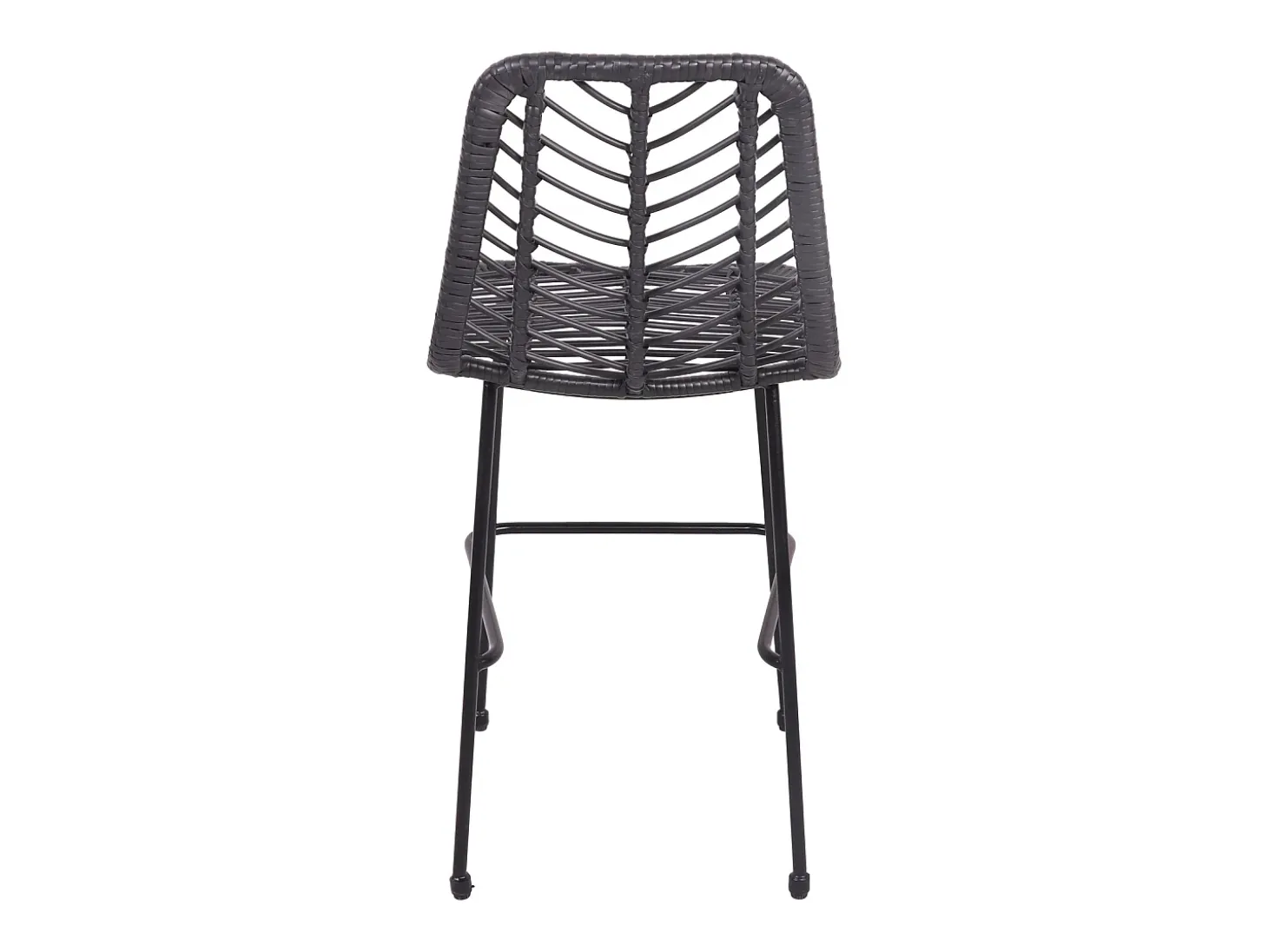 Pack de 2 taburetes de bar de ratán sintético negro OKA