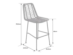Pack de 2 taburetes de bar de ratán sintético negro OKA