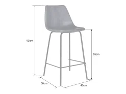 Pack de 2 taburetes de bar vintage LUCIEN color gris oscuro Altura del asiento 65cm