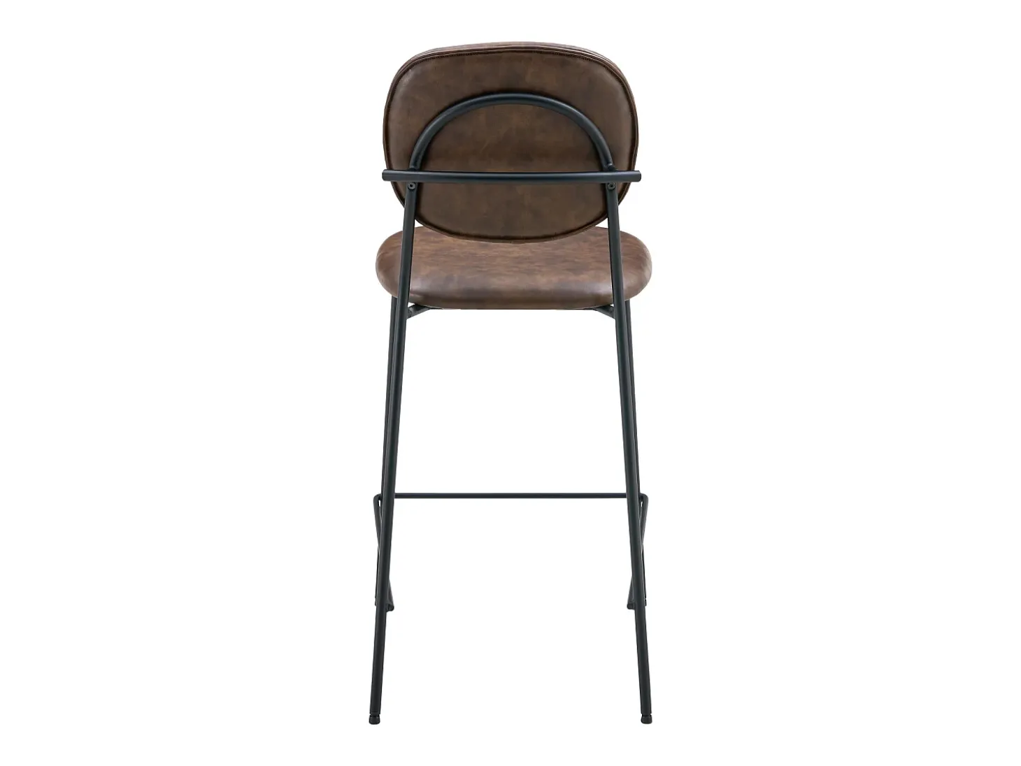 Pack de 2 taburetes de bar EDMOND de polipiel marrón - HAPPY GARDEN