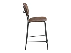 Pack de 2 taburetes de bar EDMOND de polipiel marrón - HAPPY GARDEN