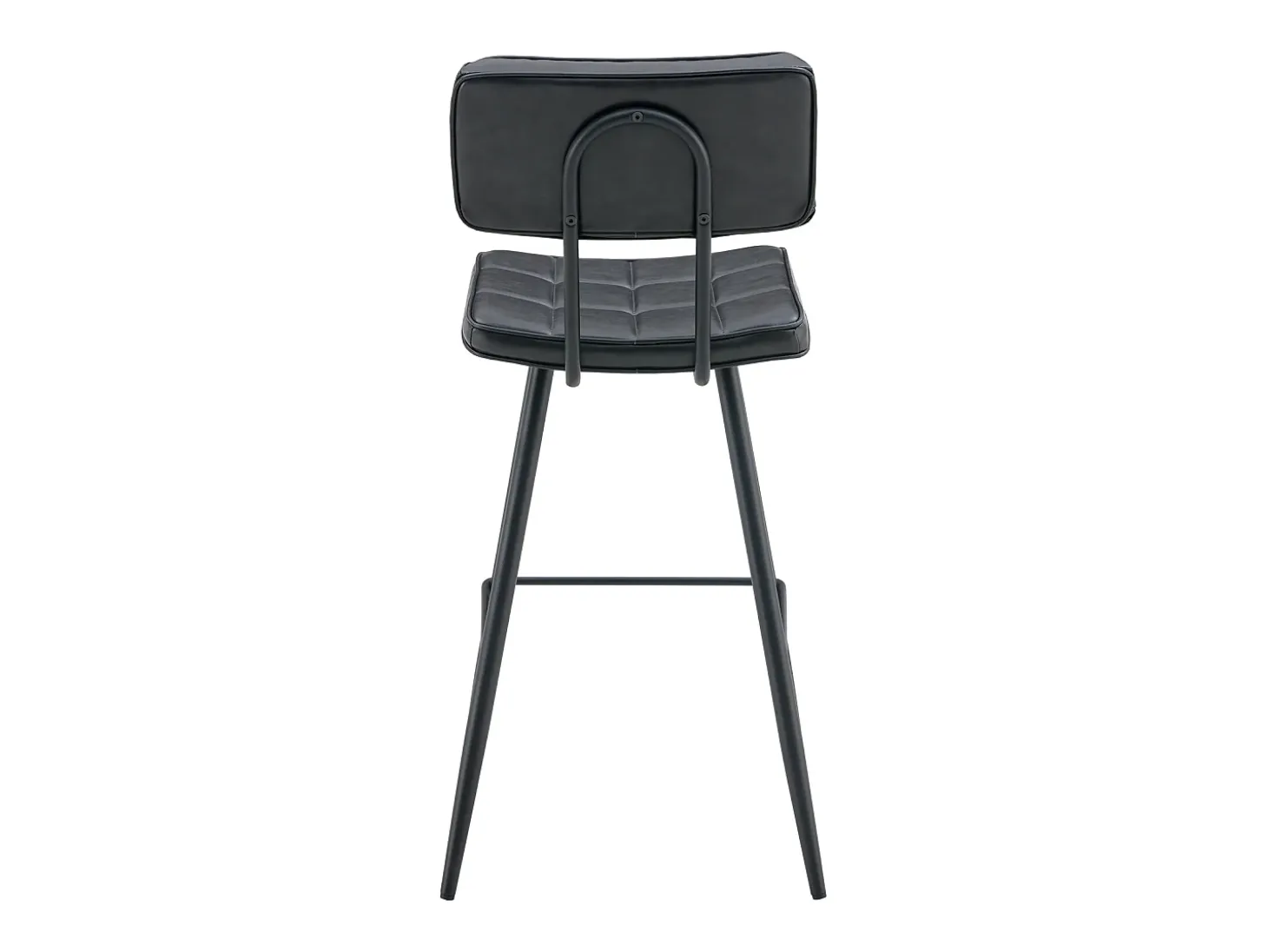 Pack de 2 taburetes de bar FERNAND de polipiel negra - HAPPY GARDEN
