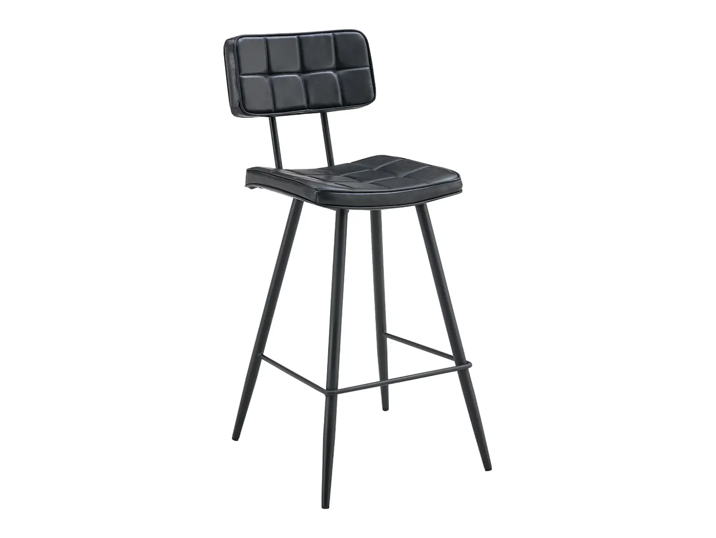 Pack de 2 taburetes de bar FERNAND de polipiel negra - HAPPY GARDEN