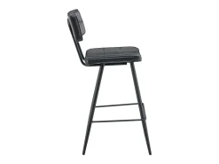 Pack de 2 taburetes de bar FERNAND de polipiel negra - HAPPY GARDEN