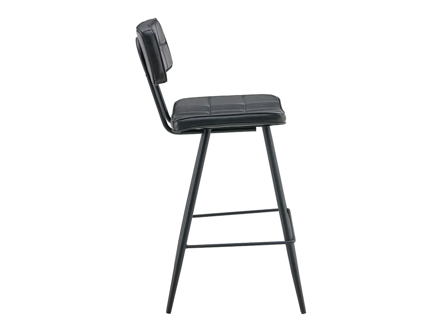 Pack de 2 taburetes de bar FERNAND de polipiel negra - HAPPY GARDEN