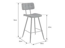Pack de 2 taburetes de bar FERNAND de polipiel negra - HAPPY GARDEN