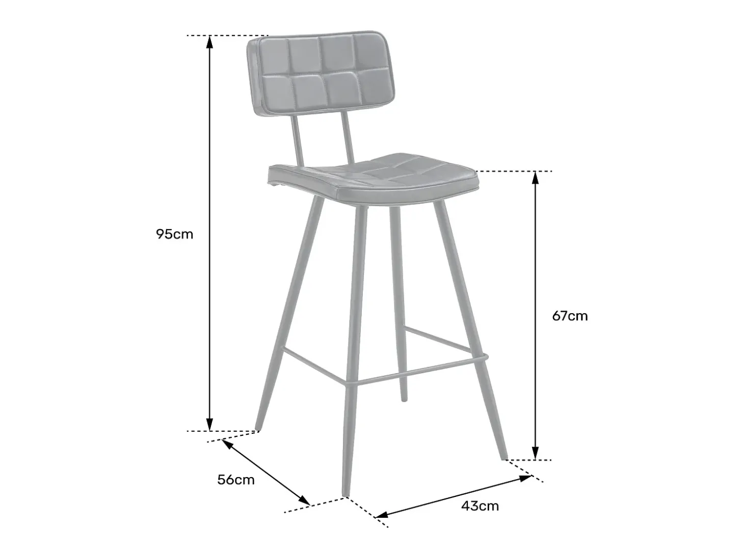 Pack de 2 taburetes de bar FERNAND de polipiel negra - HAPPY GARDEN