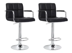 Pack de 2 taburetes de bar negros con reposabrazos MIKE
