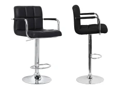 Pack de 2 taburetes de bar negros con reposabrazos MIKE