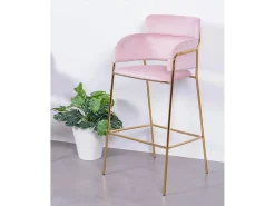 Pack de 2 taburetes de diseño tapizados en terciopelo - Cruiser - Rosa