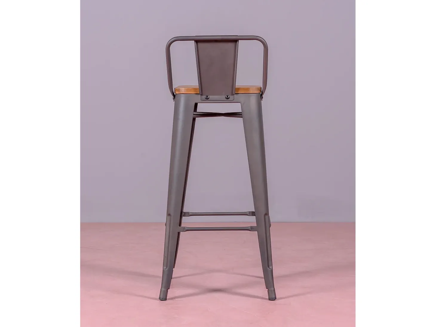 Pack de 4 taburetes envejecidos con asiento de madera - Bistro - Antique
