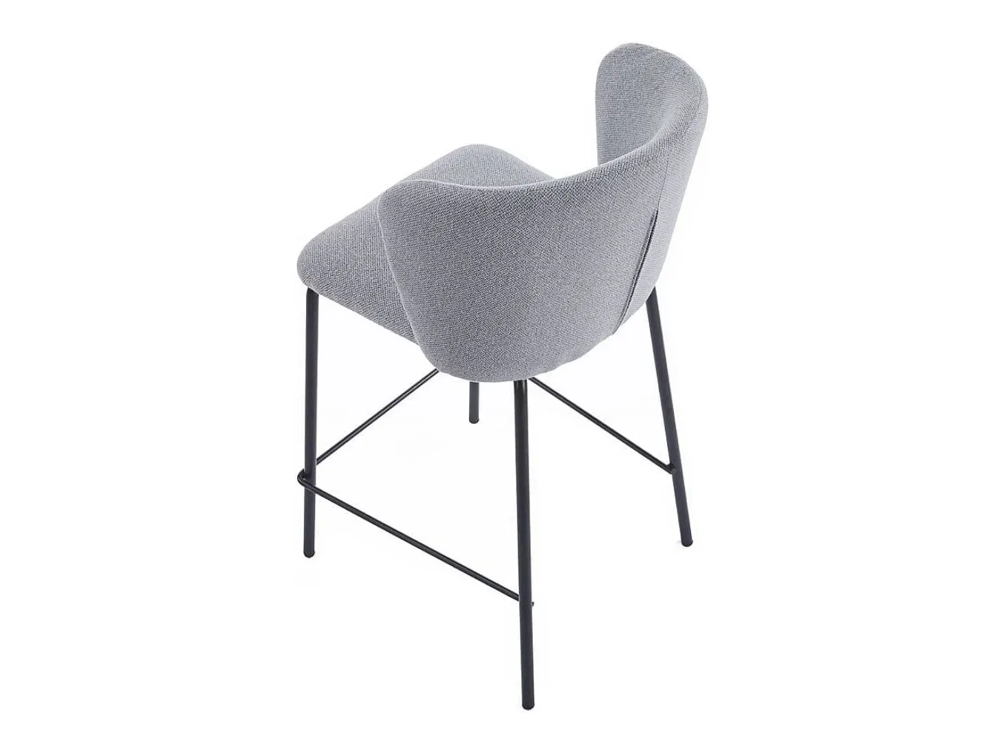 Pack de 2 taburetes Margot con respaldo curvo gris 103x53x50 cm Adec