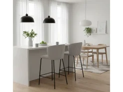 Pack de 2 taburetes Margot con respaldo curvo beige 103x53x50 cm Adec