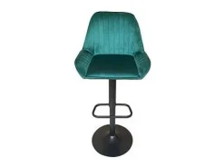 Pack de 2 taburetes regulables modelo Monet tapizado en tela velvet verde, 54cm(ancho ) 88