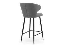 Pack de 2 taburetes tapizados color café patas metálicas negras