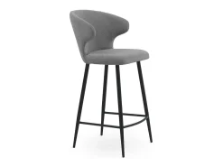 Pack de 2 taburetes tapizados color café patas metálicas negras