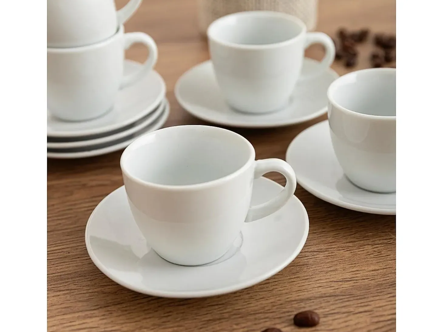 Pack de 6 tazas New Renova Quid con plato porcelana blanco