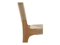 pack 2taburetes madera de hevea con asiento y respaldo trenzado