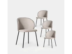 Packs 4 sillas Beige 49 x 80 cm