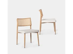 Packs 2 sillas Beige 48 x 79 cm