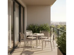 Packs 4 sillas Beige 42 x 80 cm