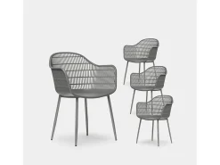 Packs 4 sillas Gris 62 x 85 cm